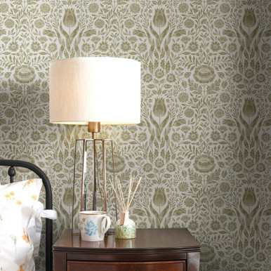 Laura Ashley Ashstead Damask Hedgerow Wallpaper - 143333_ROOMSET_ASHSTEAD DAMASK HEDGEROW_01.jpg