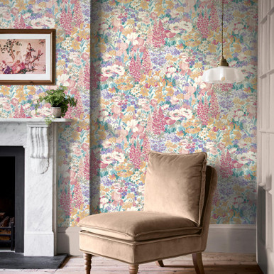 Laura Ashley Everingham Meadow Multi Wallpaper - 143328_ROOMSET_EVERINGHAM MEADOW MULTI_01.jpg