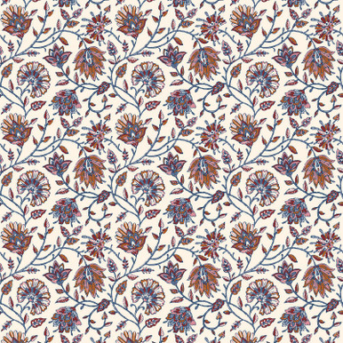 Joules Trailing Indienne Floral Blue & Orange Wallpaper - 145383_TILE_TRAILING INDIENNE BLUE AND ORANGE_01.jpg