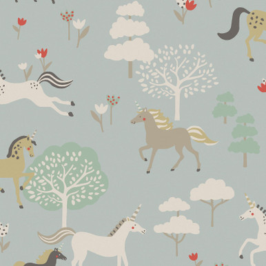 Sophie Allport Forest Ponies Witham Blue Wallpaper - 146840_TILE_FOREST PONIES WITHAM BLUE_01.jpg