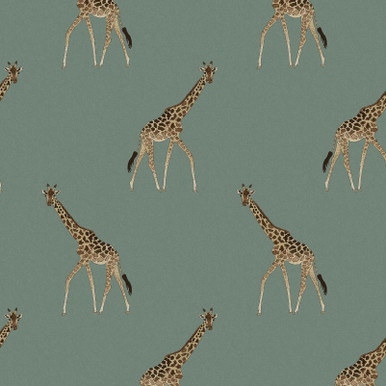 Sophie Allport Giraffe Heritage Teal Wallpaper - 146863_TILE_GIRAFFE HERITAGE TEAL_01.jpg