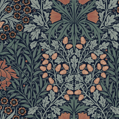 Oak & Willow Ink Blue Wallpaper - 147064_TILE_OAK & WILLOW INK BLUE_01.jpg