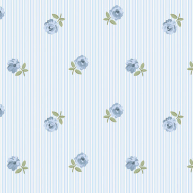Cath Kidston Rose Spaced Stripe Blue Wallpaper - 149134_TILE_ROSE SPACED STRIPE BLUE_01.jpg