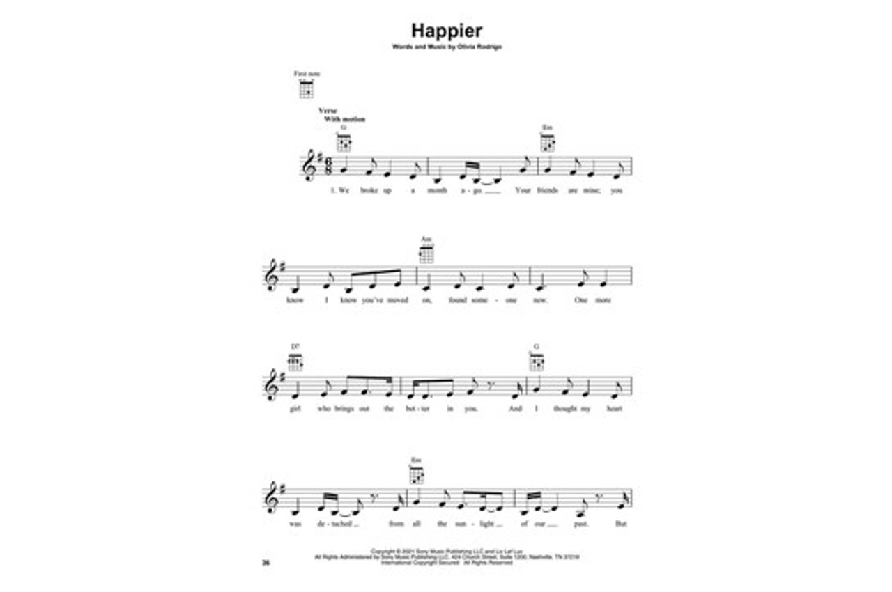 traitor Sheet Music by Olivia Rodrigo for Ukulele