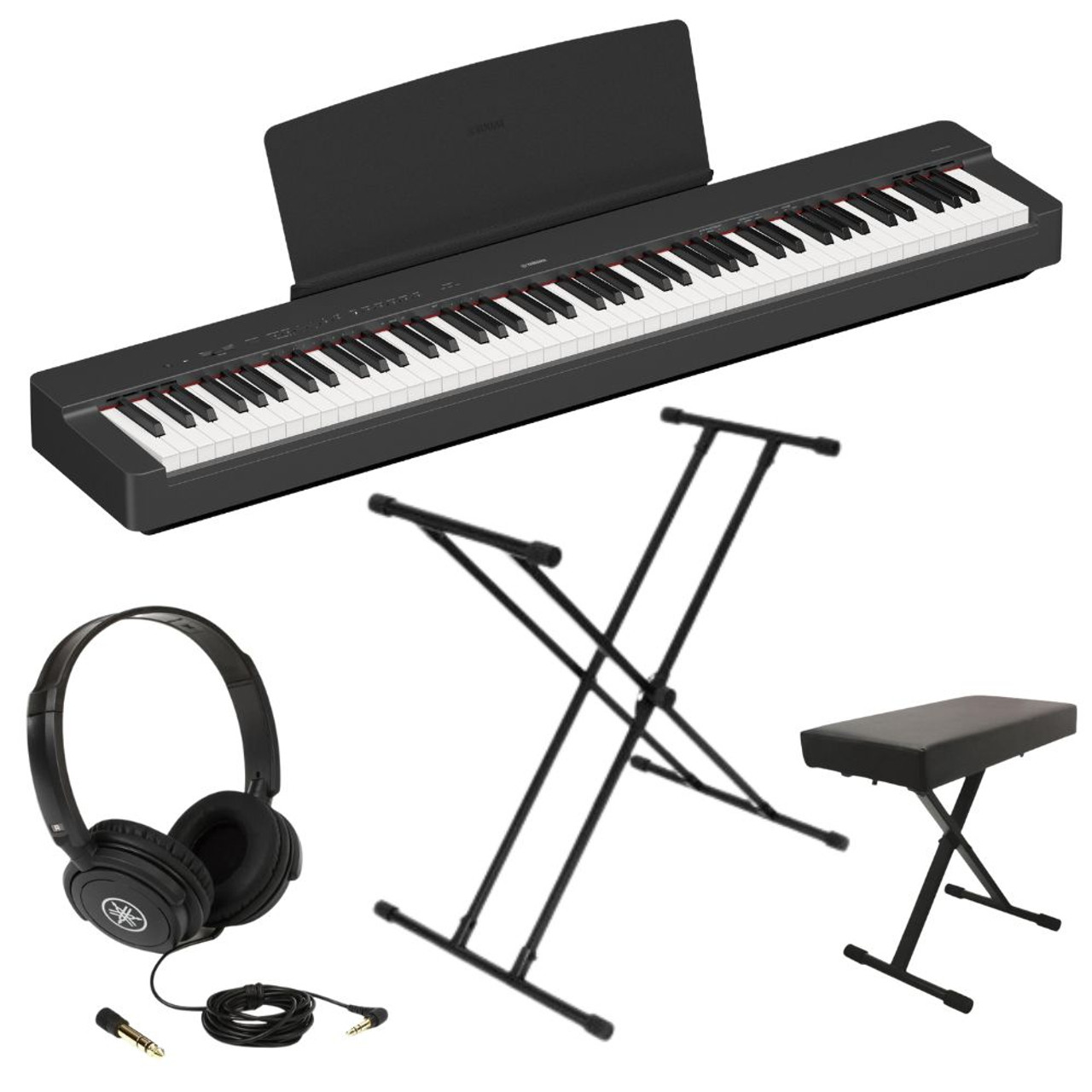  Yamaha P45 Digital Piano Education Bundle, Black with