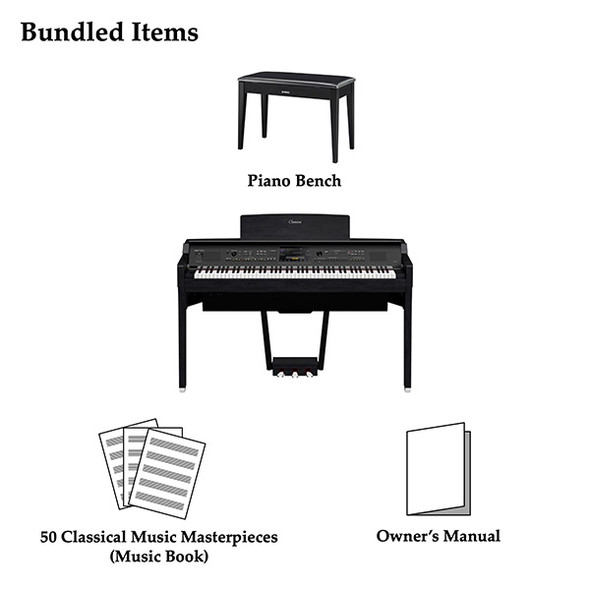 Yamaha CVP-809 Clavinova Digital Piano - Black MatteB