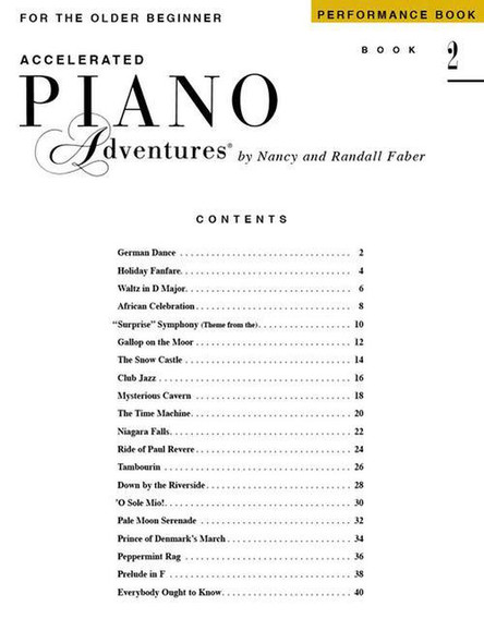 table of contents