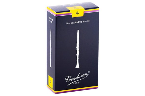 Vandoren Traditional Clarinet Reeds Strength 4.0 - Box of 10