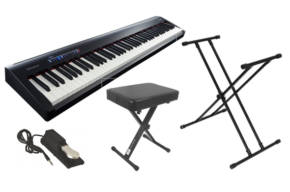  Roland FP-10 Digital Piano Bundle with Adjustable Stand, Bench,  Sustain Pedal, Instructional Book, Austin Bazaar Instructional DVD, Online  Piano Lessons, and Polishing Cloth : Musical Instruments