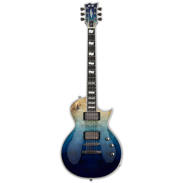 ESP E-II Eclipse Burled Maple Electric Guitar - Blue Natural Fade