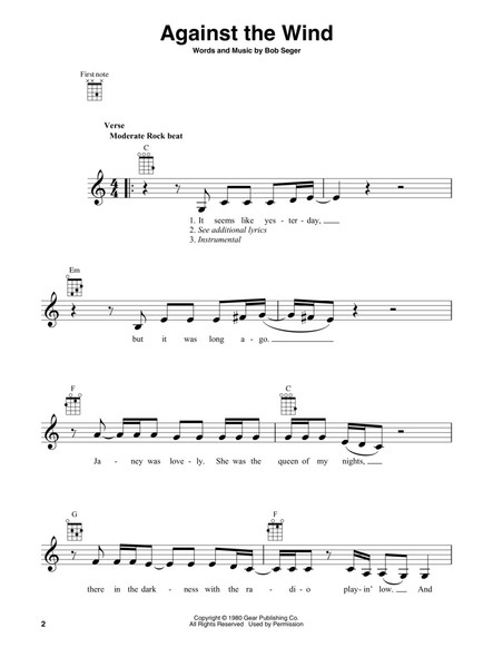 Classic Rock Ukulele Songbook (sample page 1)
