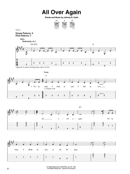 Johnny Cash Best Of Easy Guitar (sample page 1)