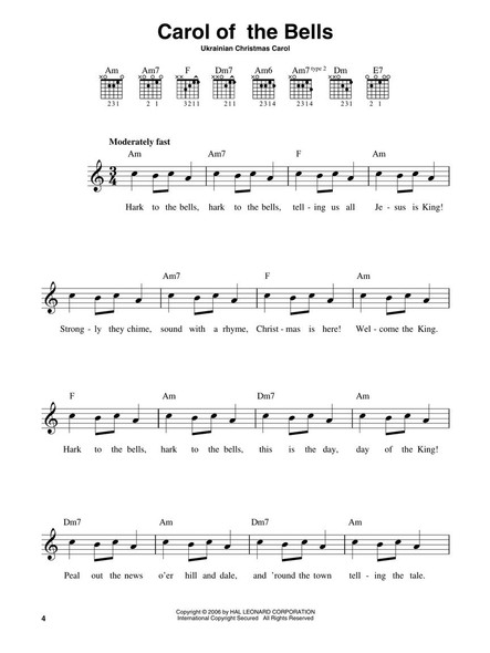 Christmas Carols for Easy Guitar (sample page 1)