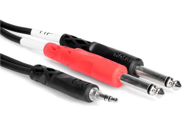 Hosa CMP-153 Stereo Y-Cable - 3.5mm TRS / Dual 1/4" - 3 footA