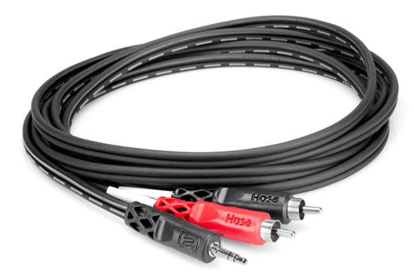 Hosa CMR-203 Stereo Cable - 3.5mm TRS - Dual RCA, 3 foot