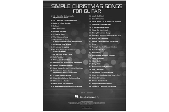 Simple Christmas Songs song list