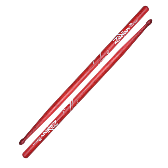 Zildjian 5B Hickory Nylon Tip Drumsticks (Red)