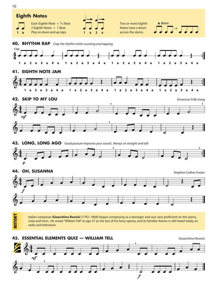 Essential Elements for Band - Bb Clarinet Book 1 with EEi sample page