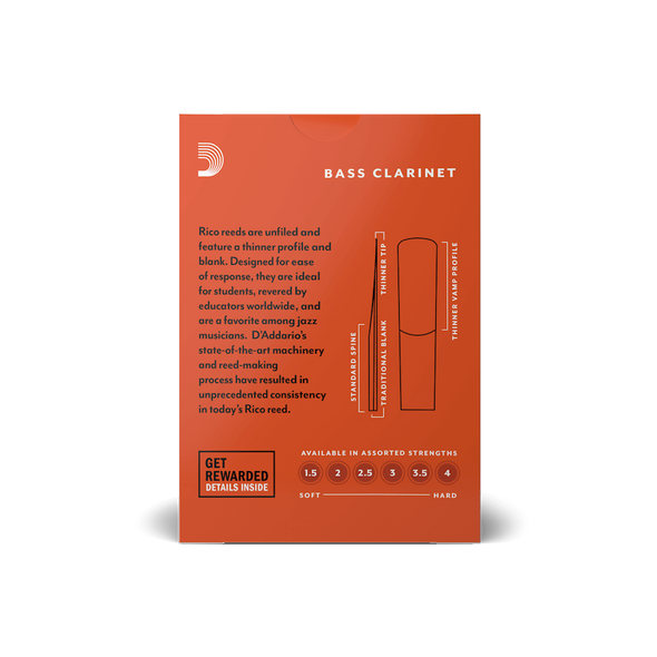 Rico Bass Clarinet Reeds Strength 3 - Box of 10B