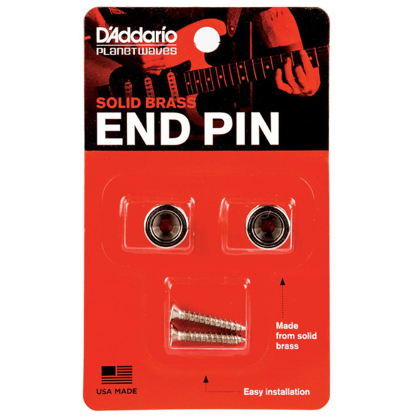D'Addario Solid Brass End Pins / Strap Buttons - Chrome