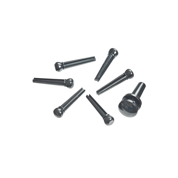 D'Addario Plastic Bridge Pin Set - Ebony