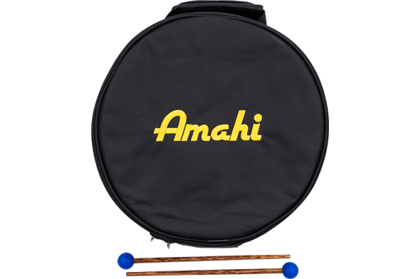 Amahi 6" Steel Tongue Drum - Blue carrying case and mallets