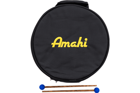 Amahi 10" Steel Tongue Drum - Black carrying bag with mallets