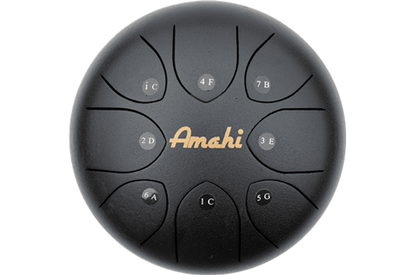 Amahi 12" Steel Tongue Drum - Black top