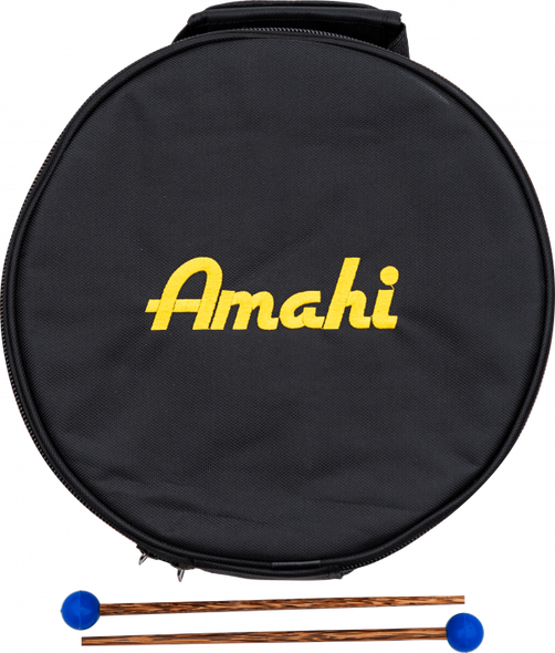 Amahi 8" Steel Tongue Drum - Black carrying bag with mallets