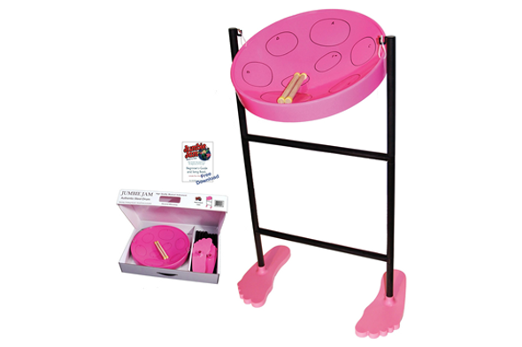 Panyard Jumbie Jam Steel Drum Kit with Fun Feet Stand - Pink