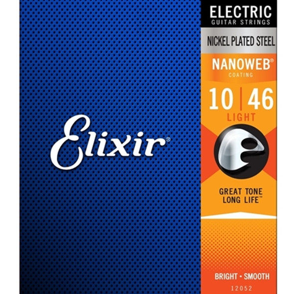 Elixir 12052 Nanoweb Light Electric Guitar Strings .010-.046
