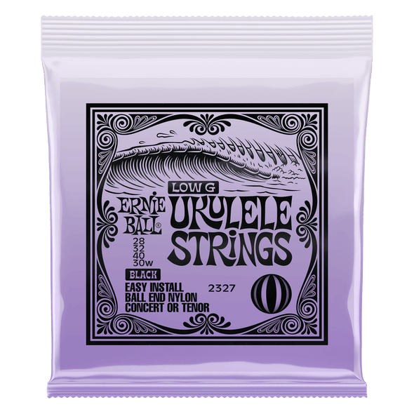 Ernie Ball Concert/Tenor Nylon Ball End Ukulele Strings - Black / Wound Low G