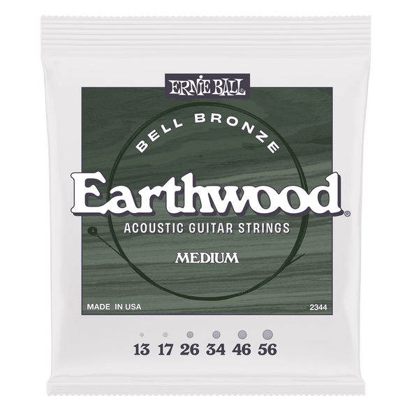 Ernie Ball Earthwood Medium Bell Bronze Acoustic Guitar Strings - .013-.056