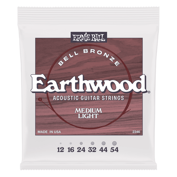 Ernie Ball Earthwood Medium Light Bell Bronze Acoustic Guitar Strings - .012-.054