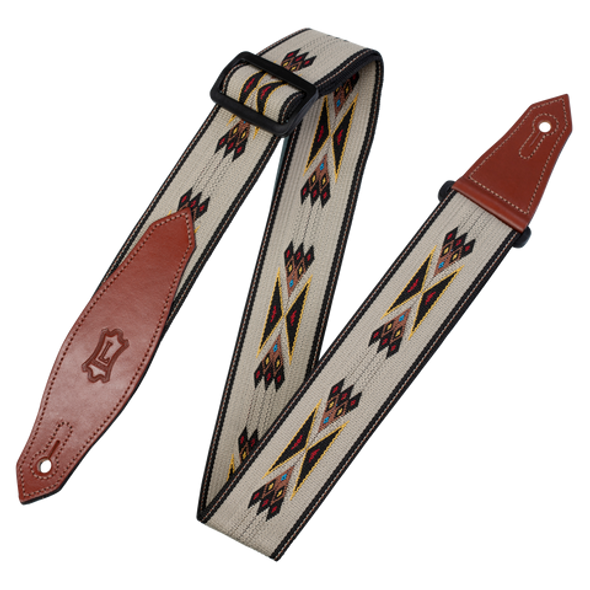 Levy's 2 Inch MSSN80 Southwest Print Guitar Strap - Tan