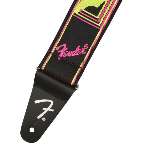 Fender Neon Monogrammed Guitar Strap - Pink and Yellow