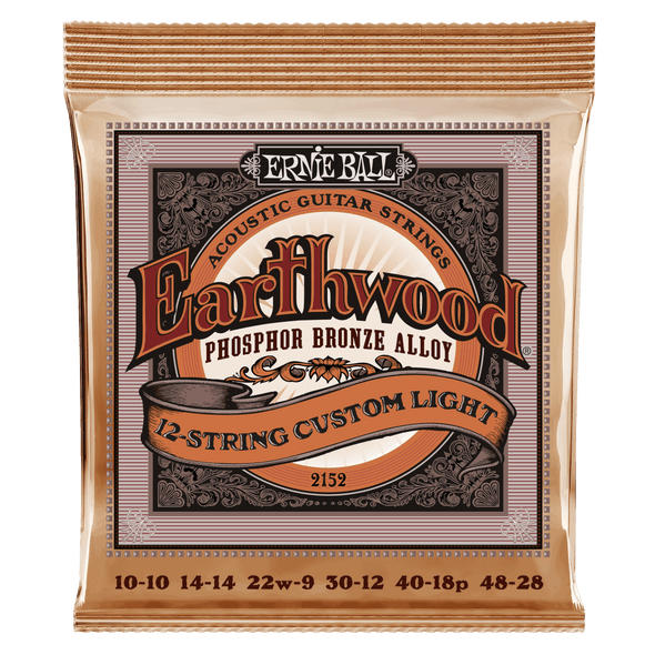 Ernie Ball Earthwood 12-String Custom Light Phosphor Bronze Acoustic Guitar Strings - 10-48 Gauge