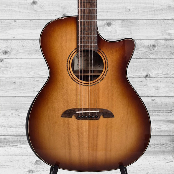 Used Alvarez AGE910CEARSHB Acoustic Guitar - Shadowburst - body close front
