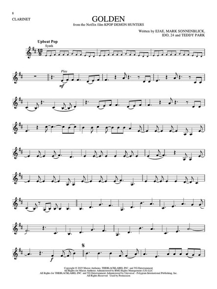 Songs from Kpop Demon Hunters, Minecraft, Wicked and More Top Movies - Clarinet Play-Along