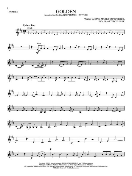 Songs from Kpop Demon Hunters, Minecraft, Wicked and More Top Movies - Trumpet Play-Along