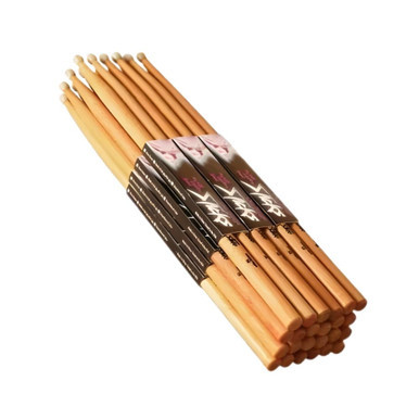 On-Stage 5B Hickory Wood Tip Drum Sticks - 12 Pack