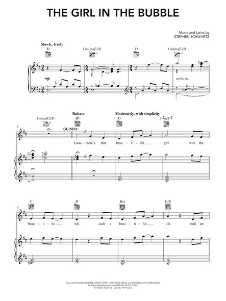 Wicked: For Good - Music from the Motion Picture - Piano/Vocal sample page