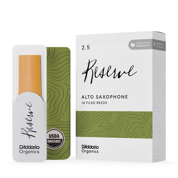 D'Addario Organic Reserve Alto Saxophone Reeds - Strength 2.5 / 10-pack
