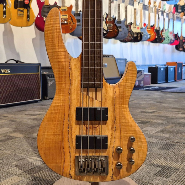 Used LTD B-204SMFL 4-String Fretless Bass Guitar - Natural Spalted