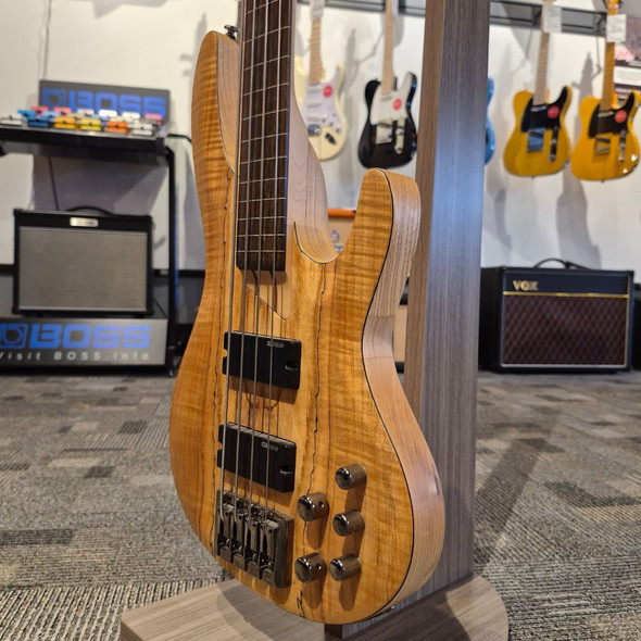Used LTD B-204SMFL 4-String Fretless Bass Guitar - Natural Spalted