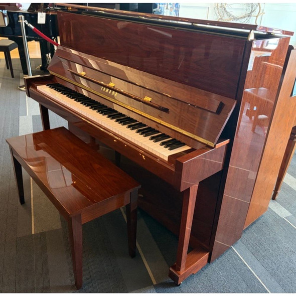Pre-Owned Yamaha T118 Upright Piano - Polished Dark American Walnut