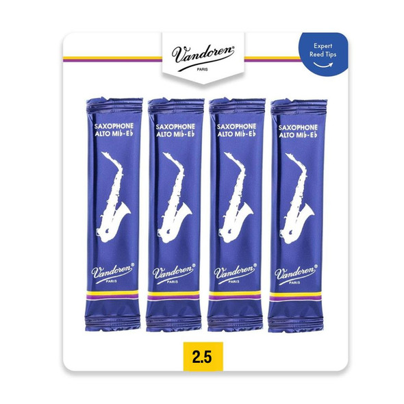 Vandoren V4SR2125 Alto Sax Reeds - 2.5 (4 pack)