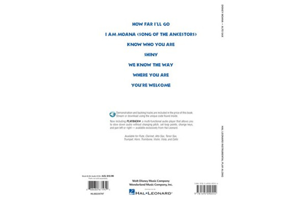 Moana Instrumental Play Along back cover Moana Instrumental Play Along back cover
