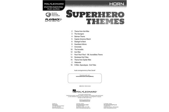 Superhero Themes - Horn contents