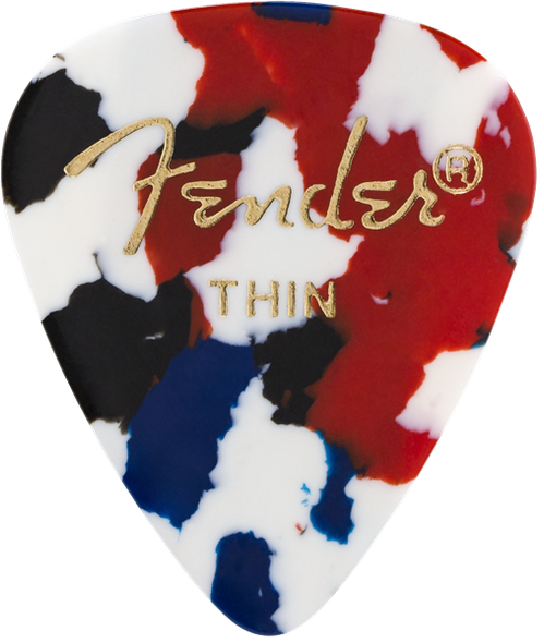 Fender 351 Thin Confetti Guitar Picks - 12 Pack